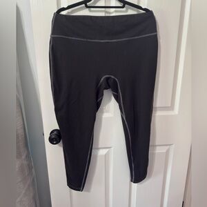 Zenana Outfitters Black Leggings with Gray Stitching
